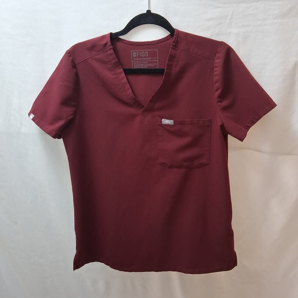 Figs Technical Collections Women Scrubs Healthcare Provider Nurse Top Burgundy-S